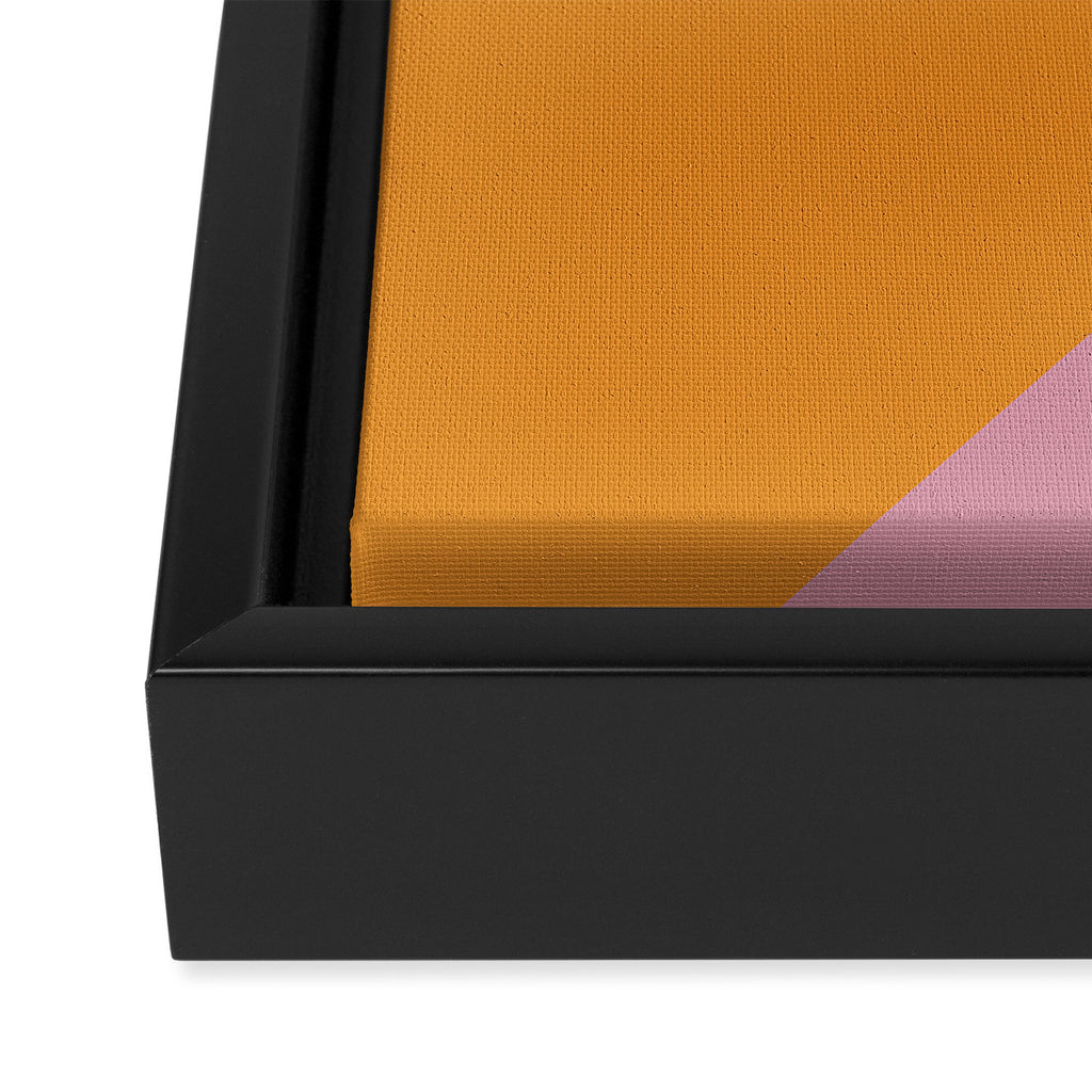 Shapes in Vintage Modern Pink, Orange, Yellow, and Lavender Framed Canvas Print Gallery Image 3