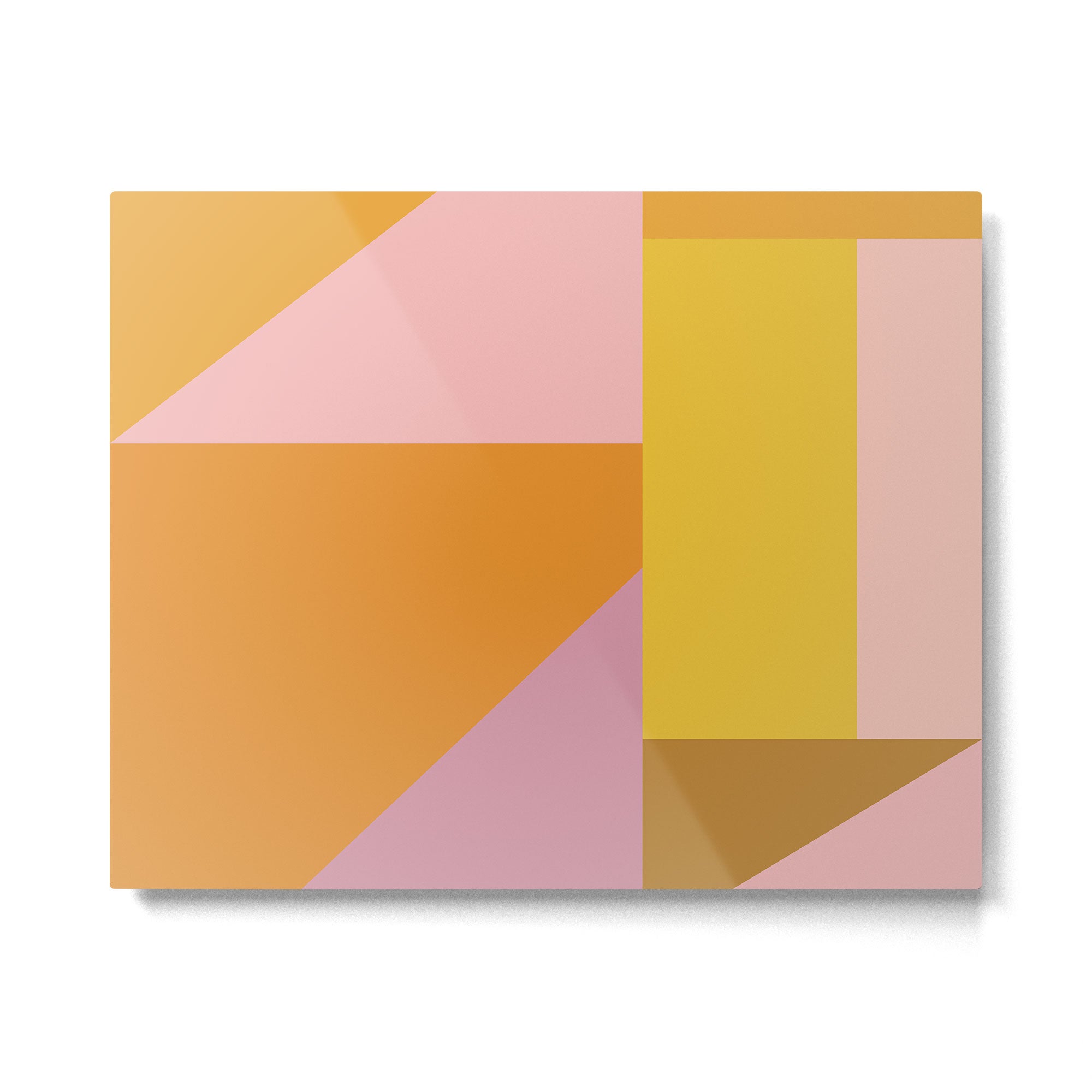Shapes in Vintage Modern Pink, Orange, Yellow, and Lavender Metal Print Gallery Image 4