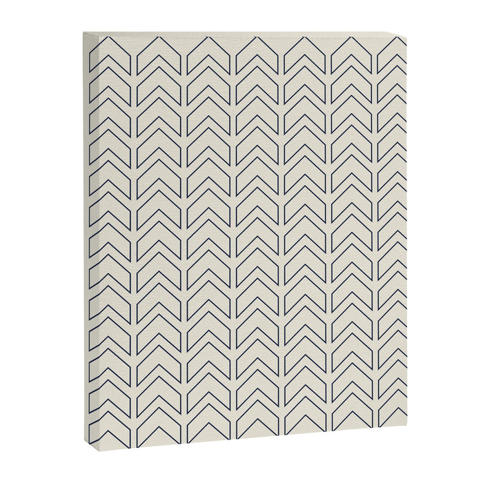 Navy Blue and White Chevron Geometric Pattern Canvas Print Gallery Image 1