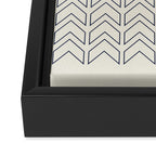 Navy Blue and White Chevron Geometric Pattern Framed Canvas Print Gallery Image 3