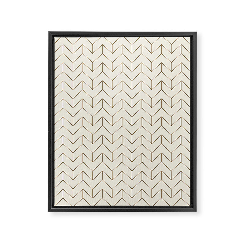 Simple Linear Geometry in Cream Framed Canvas Print Gallery Image 6
