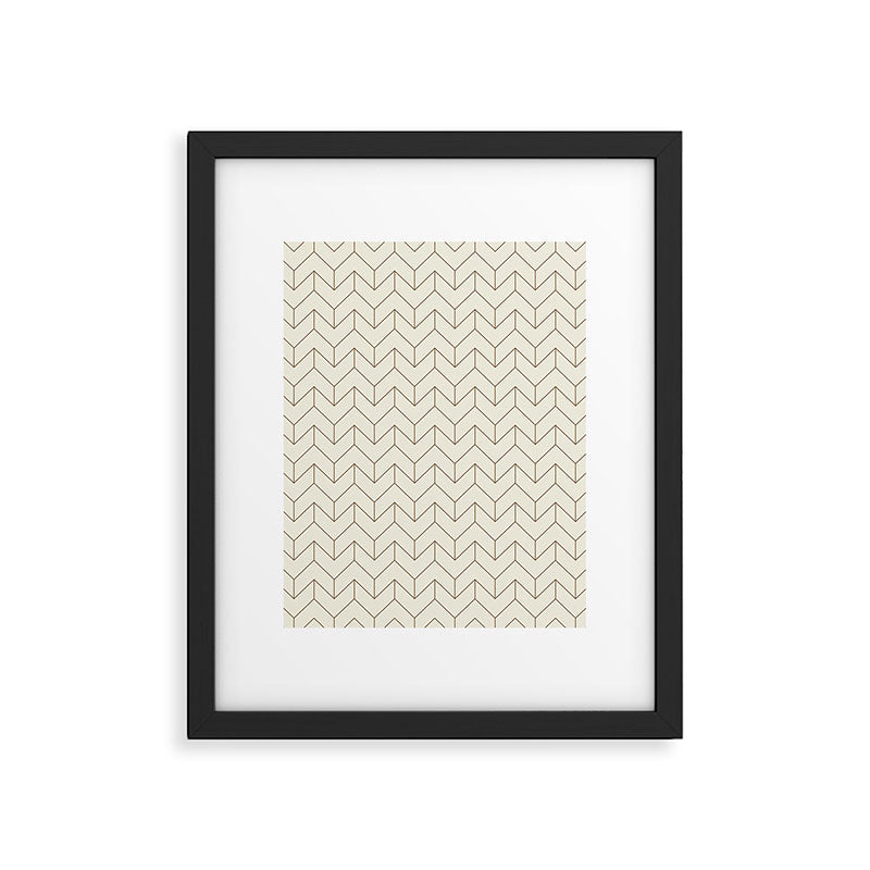 Simple Linear Geometry in Cream Framed Art Print Gallery Image 5