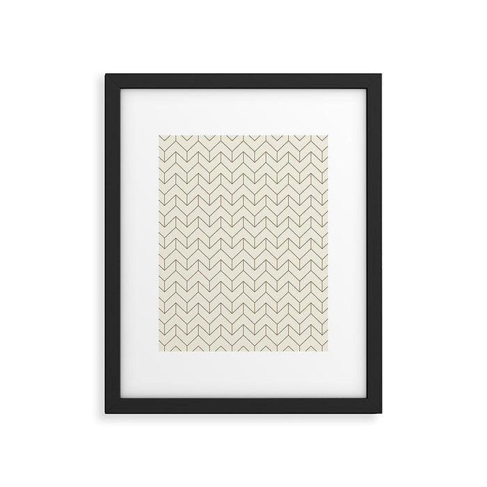 Simple Linear Geometry in Cream Framed Art Print Gallery Image 1