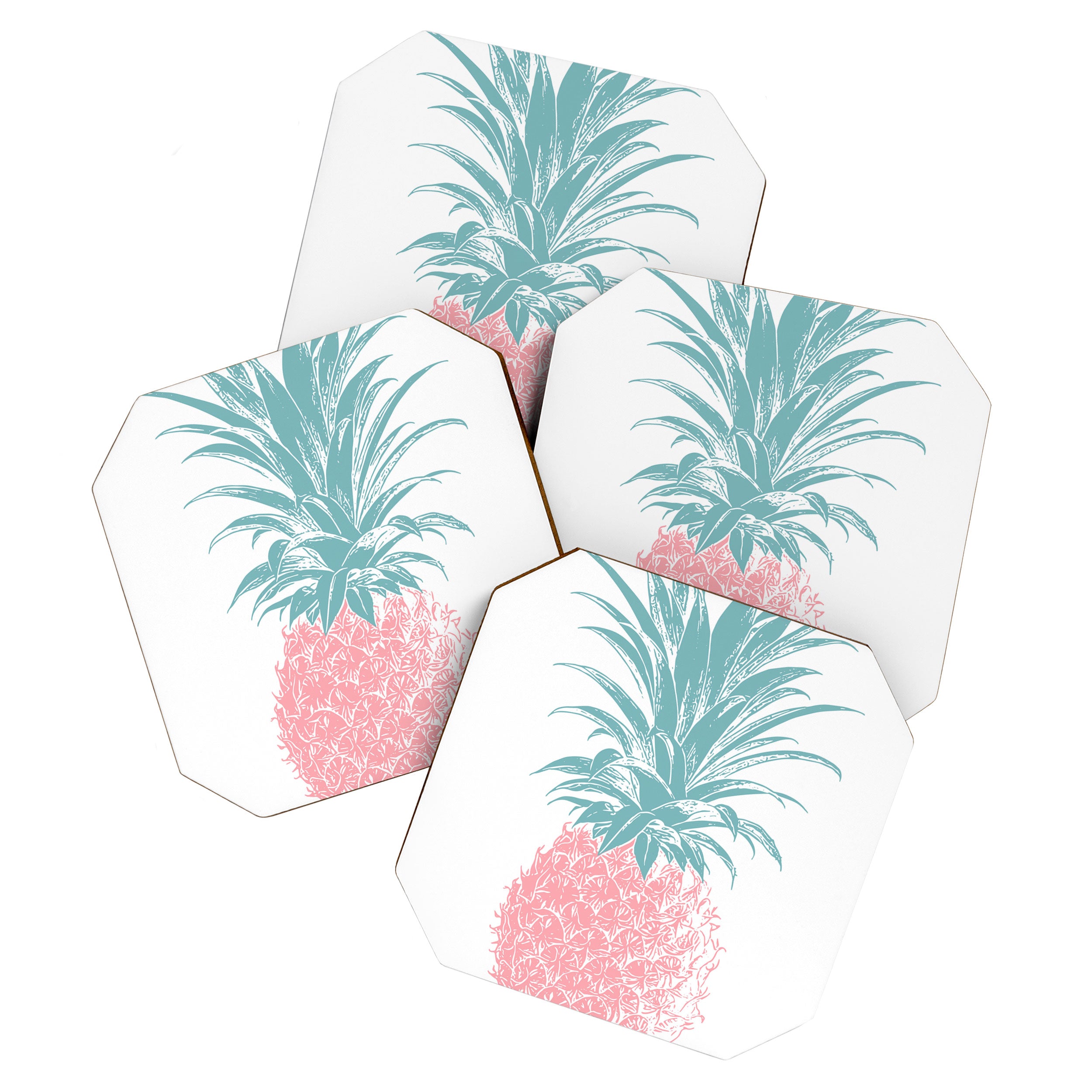 Simple Modern Boho Pineapple Drawing Coaster Gallery Image 1
