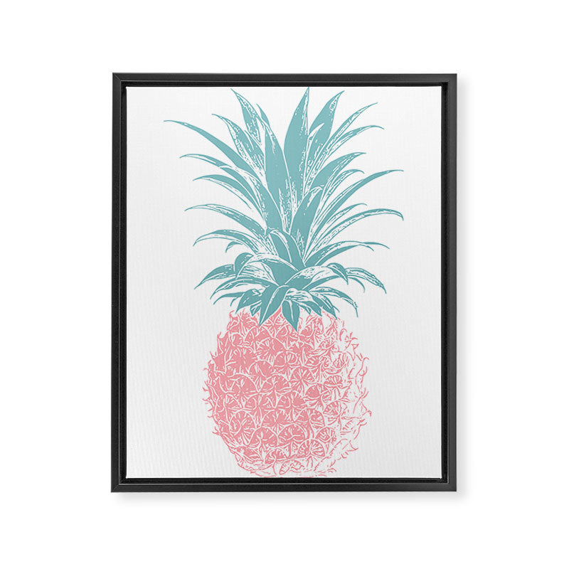 Simple Modern Boho Pineapple Drawing Framed Canvas Print Gallery Image 6