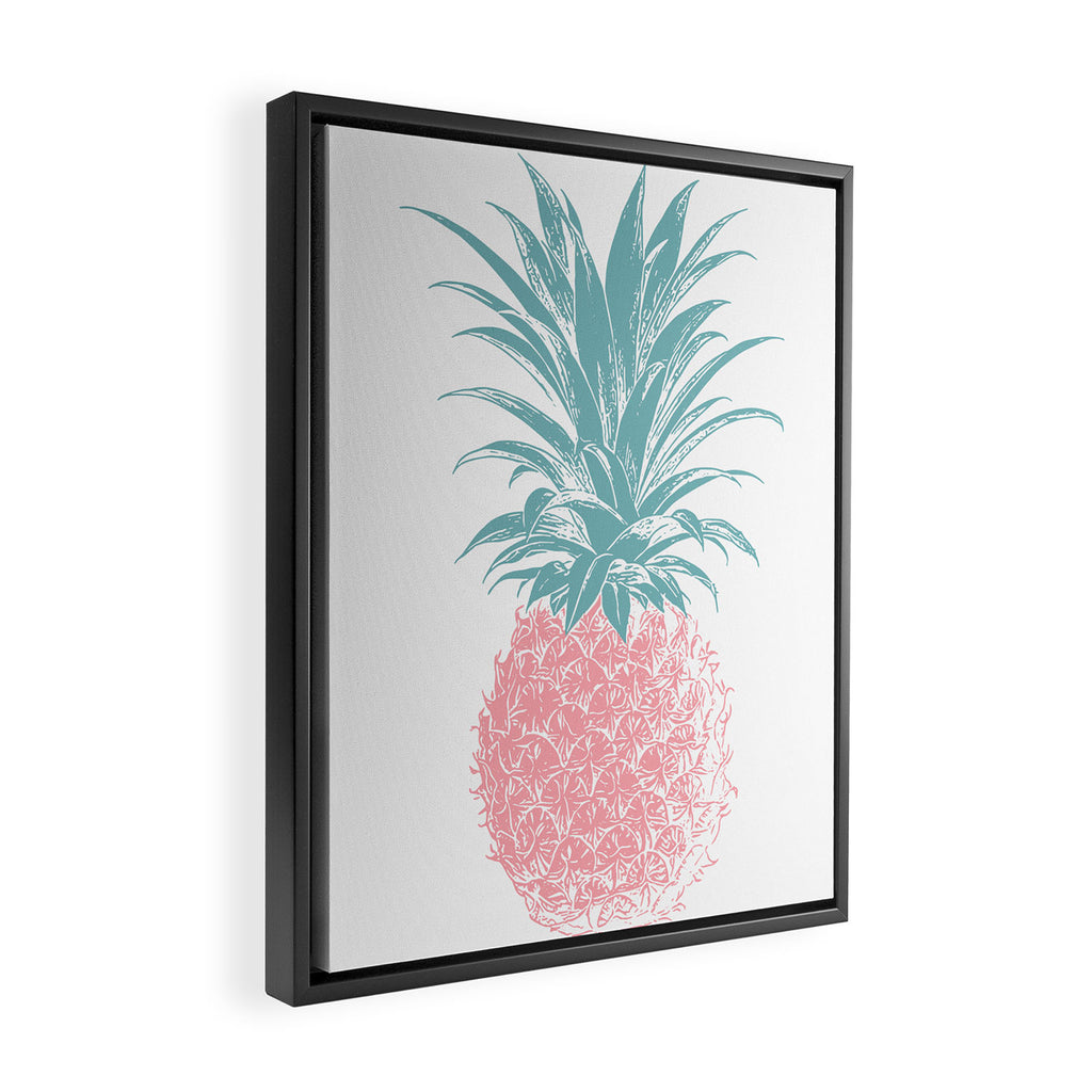 Simple Modern Boho Pineapple Drawing Framed Canvas Print Gallery Image 2