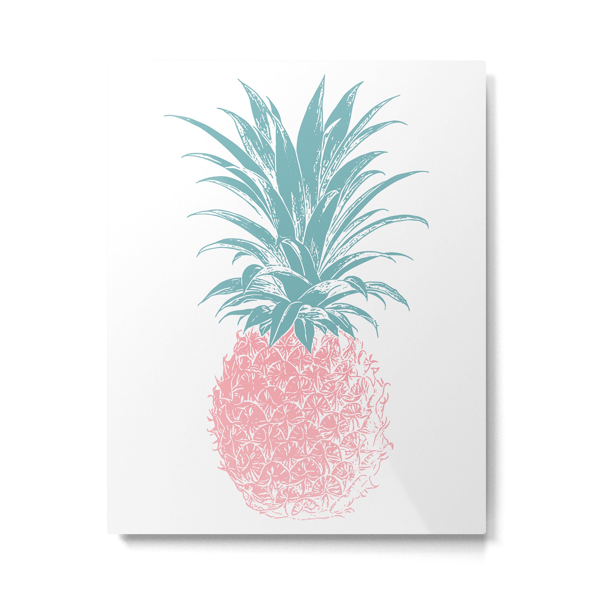 Simple Modern Boho Pineapple Drawing Metal Print Gallery Image 4