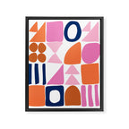 Sweet Whimsy Shapes Pattern  Framed Canvas Print Gallery Image 8