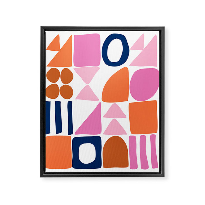 Sweet Whimsy Shapes Pattern  Framed Canvas Print Gallery Image 1