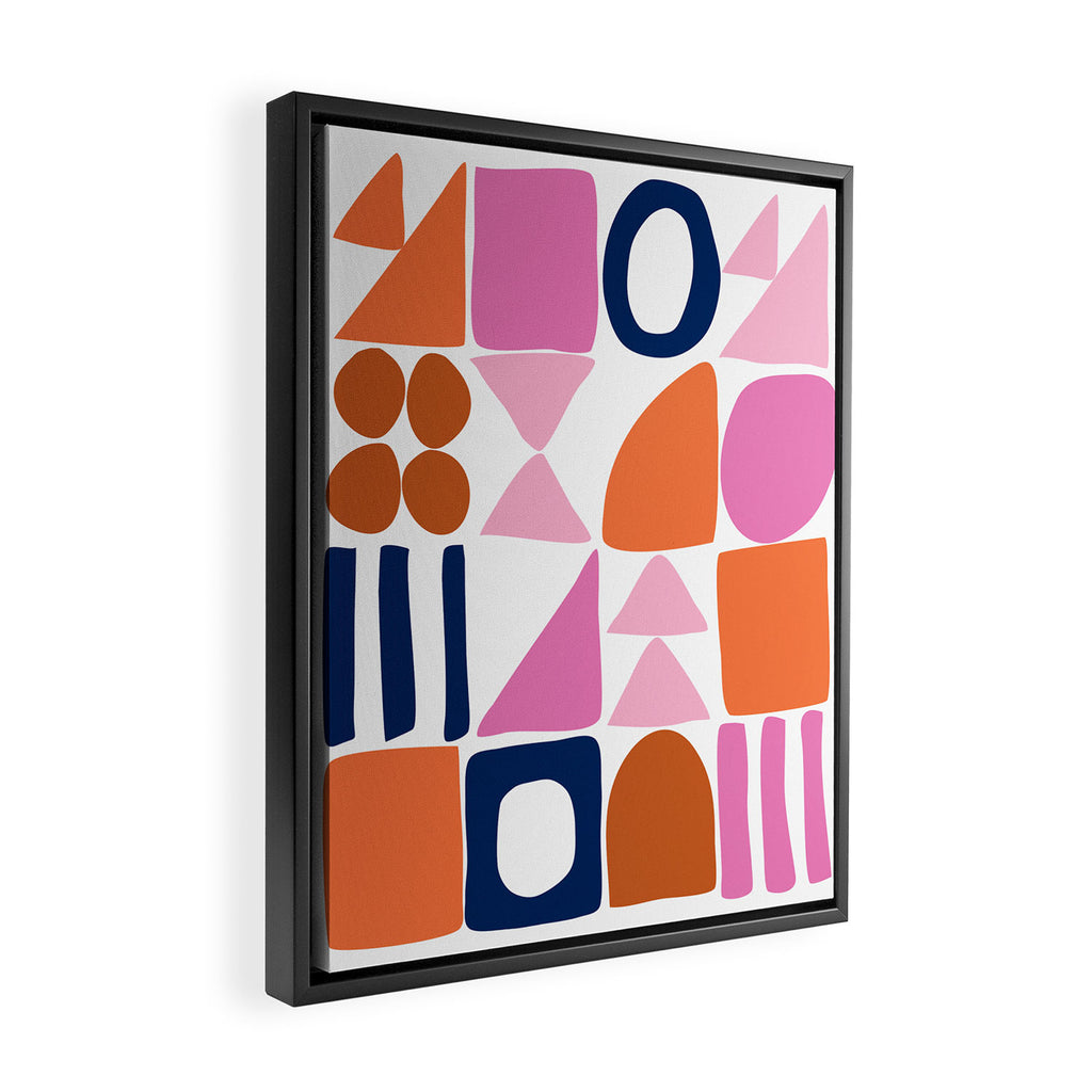 Sweet Whimsy Shapes Pattern  Framed Canvas Print Gallery Image 2
