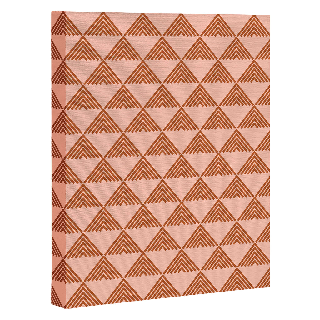 Triangular Lines in Terracotta and Blush Canvas Print Gallery Image 3
