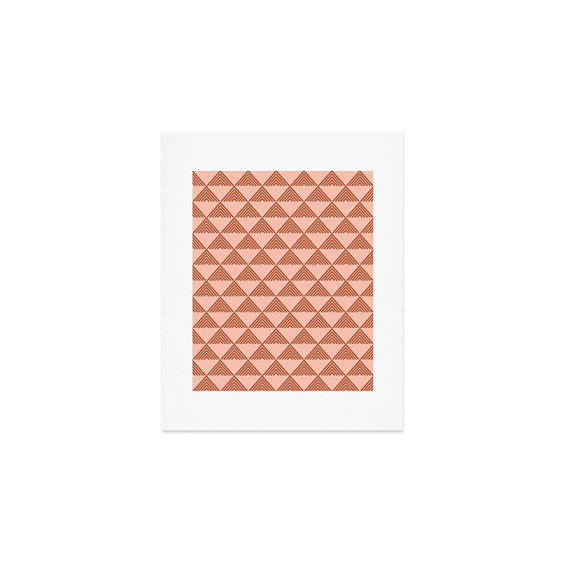 Triangular Lines in Terracotta and Blush Art Print Gallery Image 1