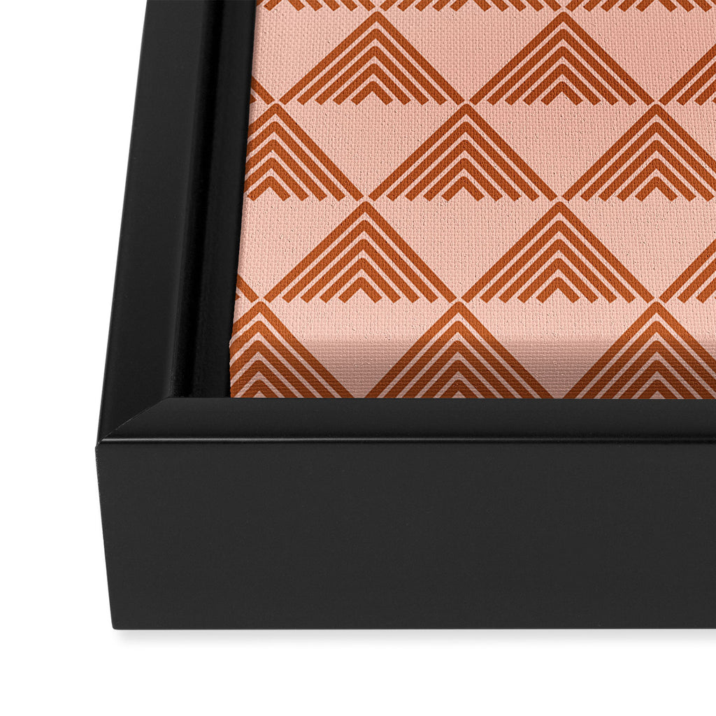 Triangular Lines in Terracotta and Blush Framed Canvas Print Gallery Image 3