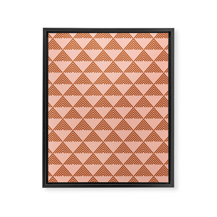 Triangular Lines in Terracotta and Blush Framed Canvas Print Gallery Image 1
