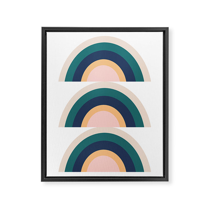 Triple Rainbow in Green Framed Canvas Print Gallery Image 6