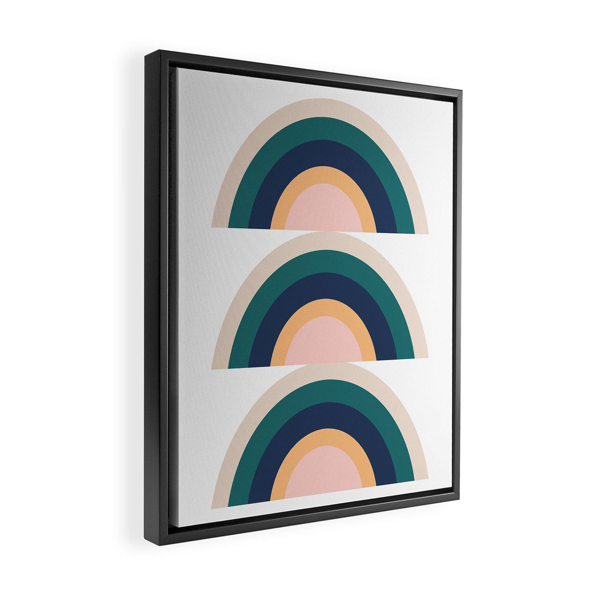 Triple Rainbow in Green Framed Canvas Print Gallery Image 2