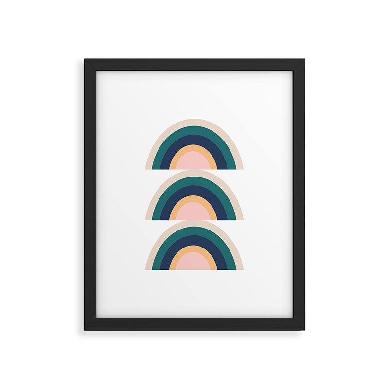 Triple Rainbow in Green Framed Art Print Gallery Image 5