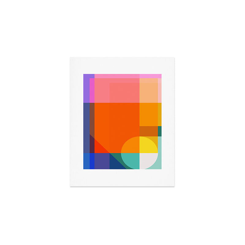 Vibrant Modern Color Block Abstract Rainbow Art Art Print Gallery Image 1