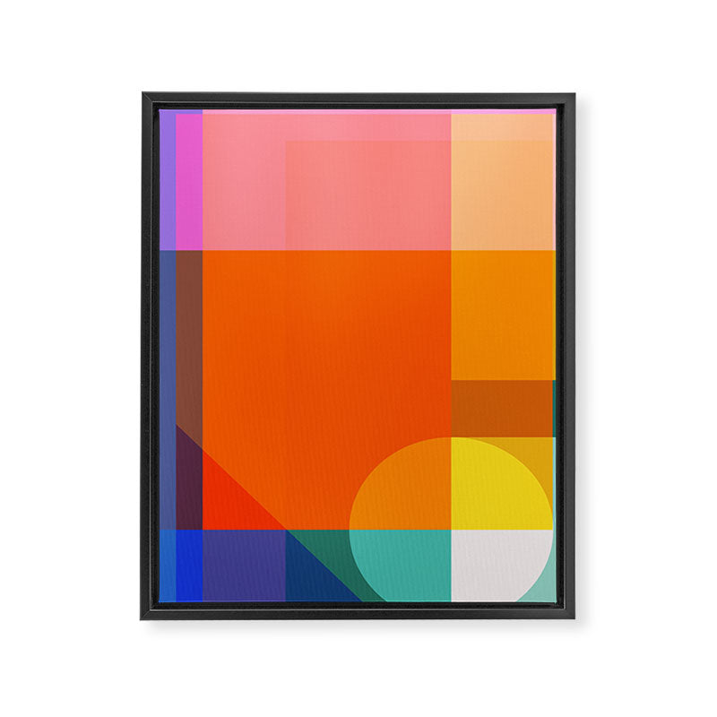 Vibrant Modern Color Block Abstract Rainbow Art Framed Canvas Print Gallery Image 6