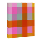 Vibrant Pink and Orange Plaid Abstract Geometric Pattern Canvas Print Gallery Image 8