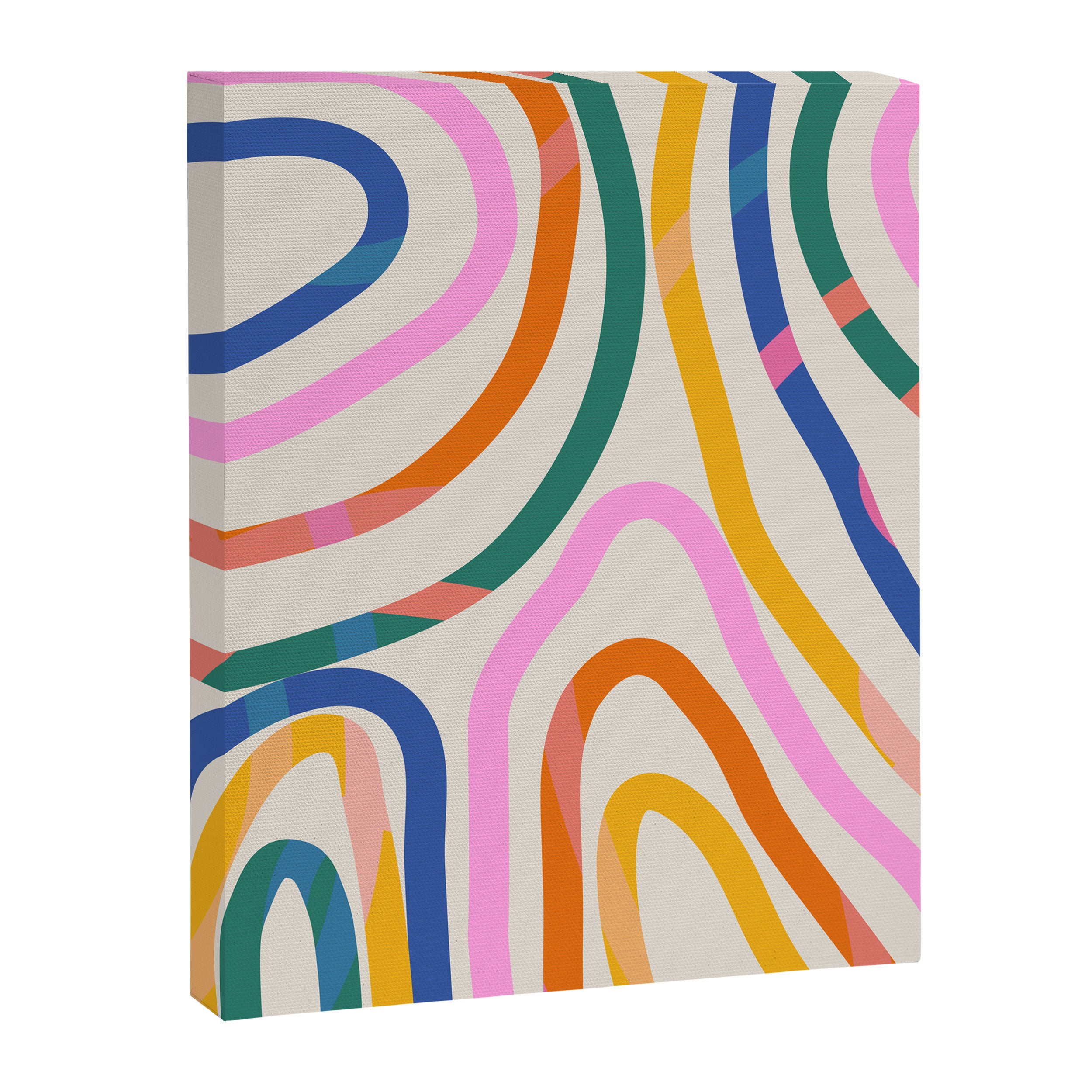 Whimsical Abstract Rainbows Lines Art Canvas Print Gallery Image 8