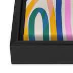 Whimsical Abstract Rainbows Lines Art Framed Canvas Print Gallery Image 3