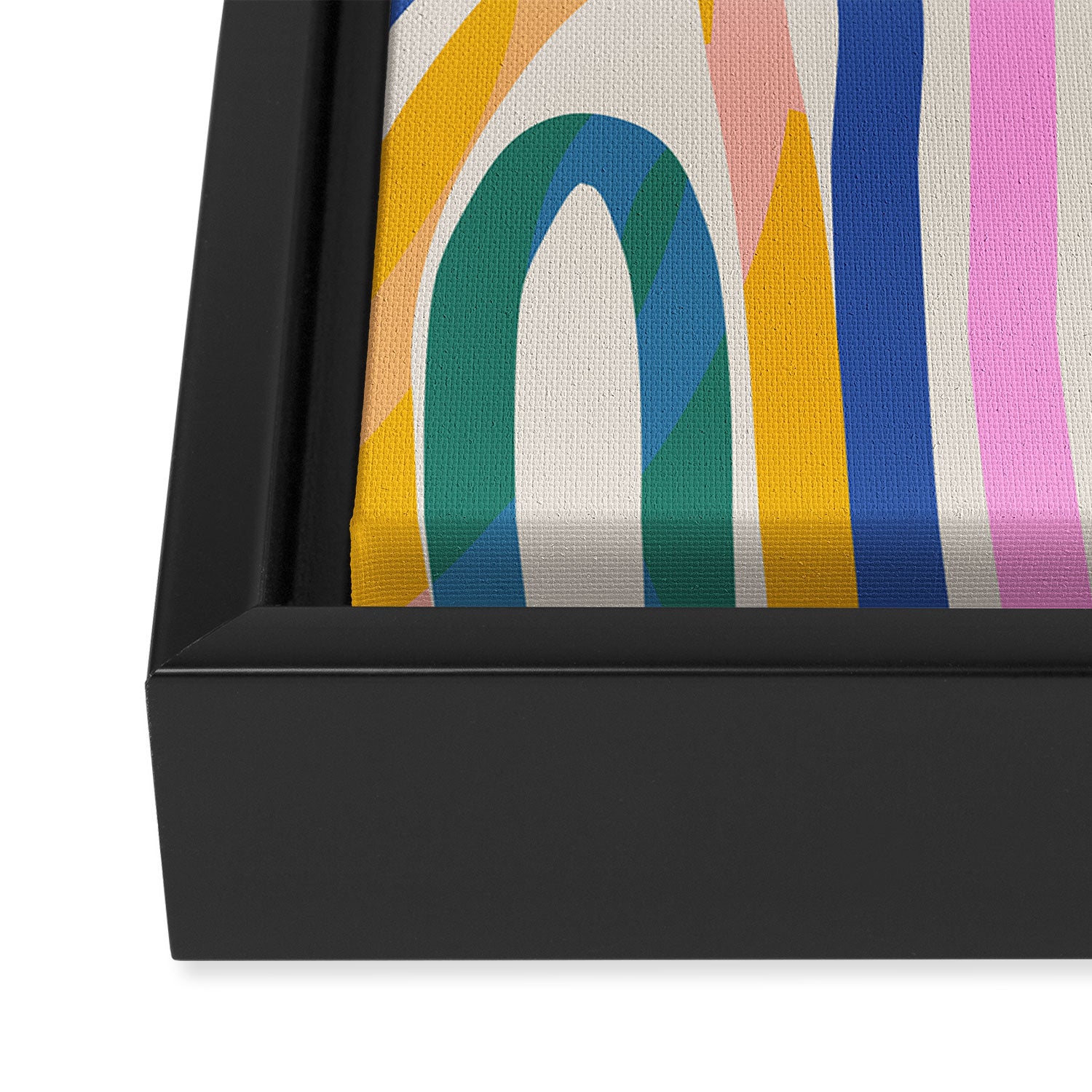Whimsical Abstract Rainbows Lines Art Framed Canvas Print Gallery Image 3