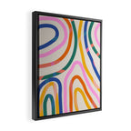 Whimsical Abstract Rainbows Lines Art Framed Canvas Print Gallery Image 2