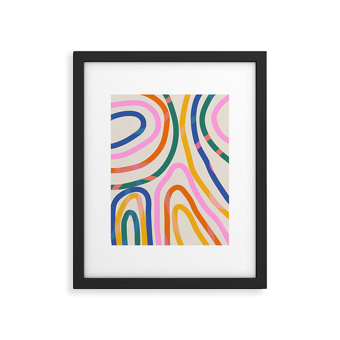 Whimsical Abstract Rainbows Lines Art Framed Art Print Gallery Image 1