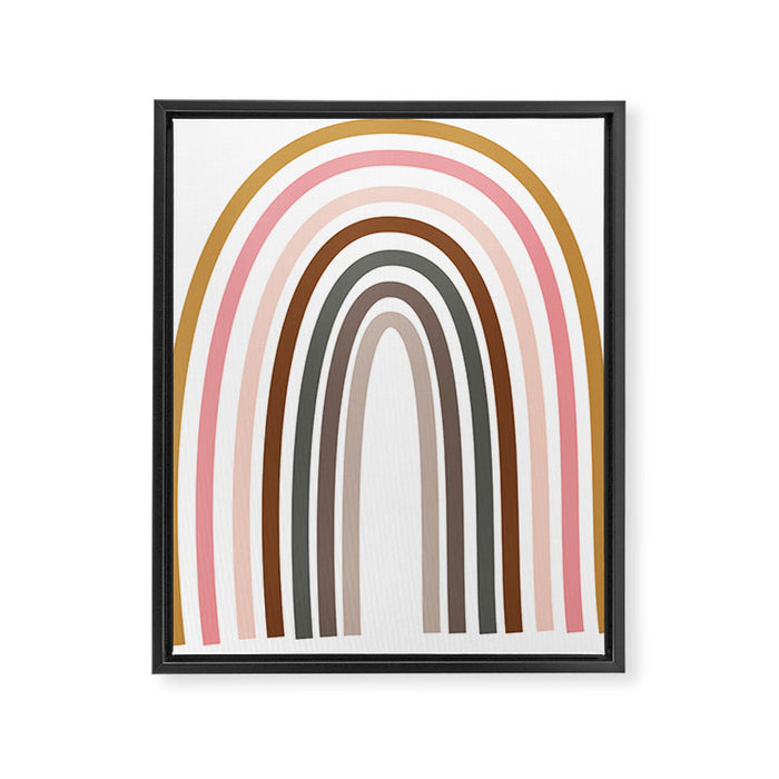 Whimsical Rainbow in Earthy Colors Framed Canvas Print Gallery Image 1