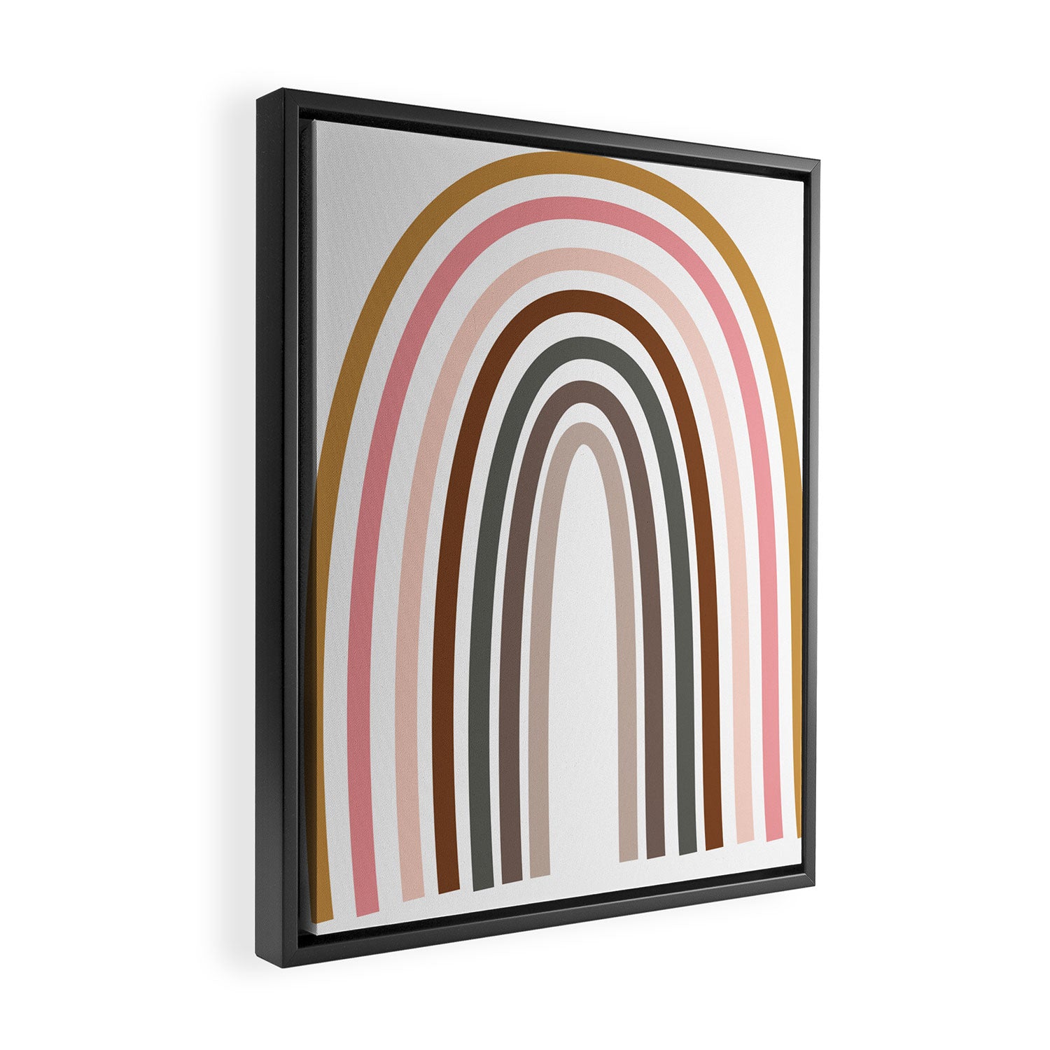 Whimsical Rainbow in Earthy Colors Framed Canvas Print Gallery Image 2