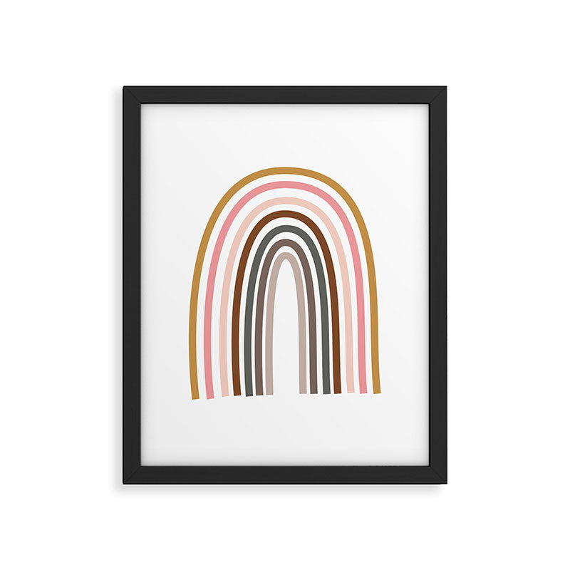 Whimsical Rainbow in Earthy Colors Framed Art Print Gallery Image 6