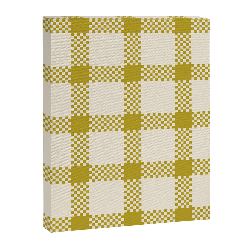 Antique Moss Check Grid Canvas Print Gallery Image 8
