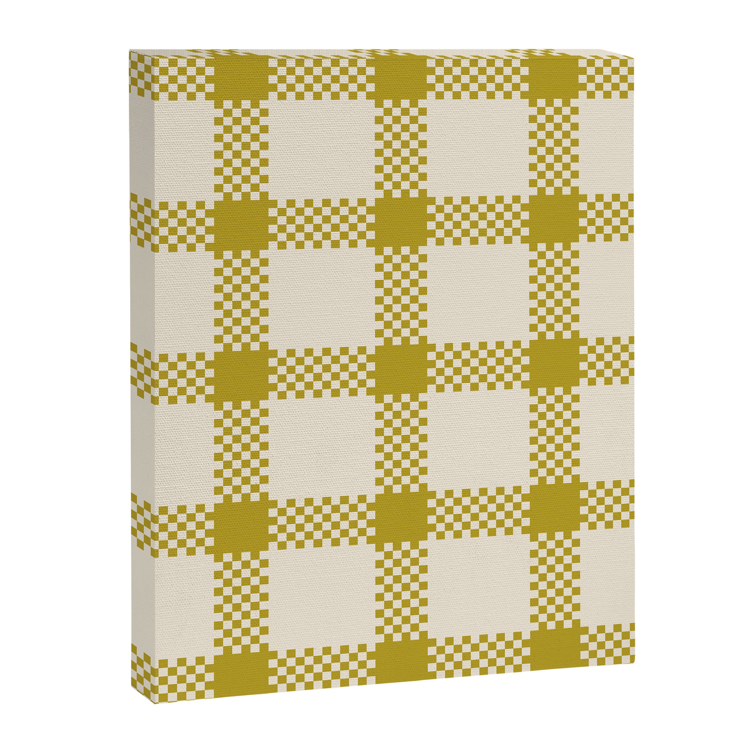 Antique Moss Check Grid Canvas Print Gallery Image 8