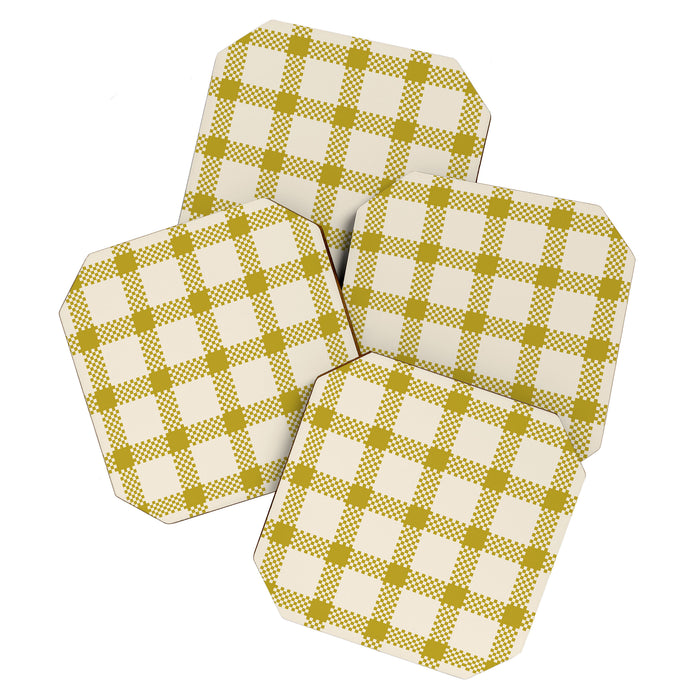 Antique Moss Check Grid Coaster Gallery Image 1