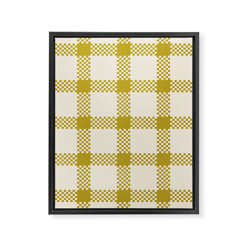 Antique Moss Check Grid Framed Canvas Print Gallery Image 8