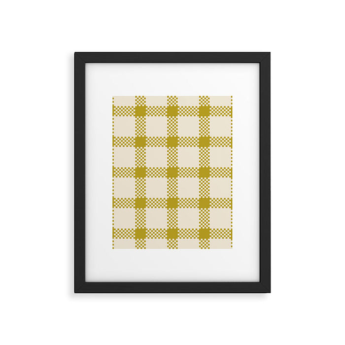 Antique Moss Check Grid Framed Art Print Gallery Image 1