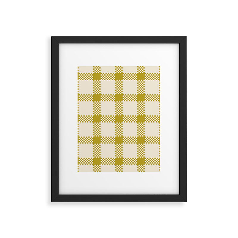 Antique Moss Check Grid Framed Art Print Gallery Image 6