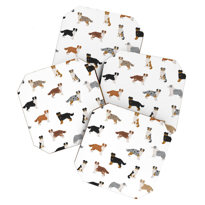 Australian Shepherd Colors Pattern Coaster Gallery Image 1