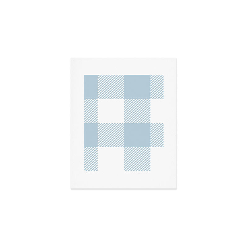 Baby Blue Buffalo Check Art Print Gallery Image 1