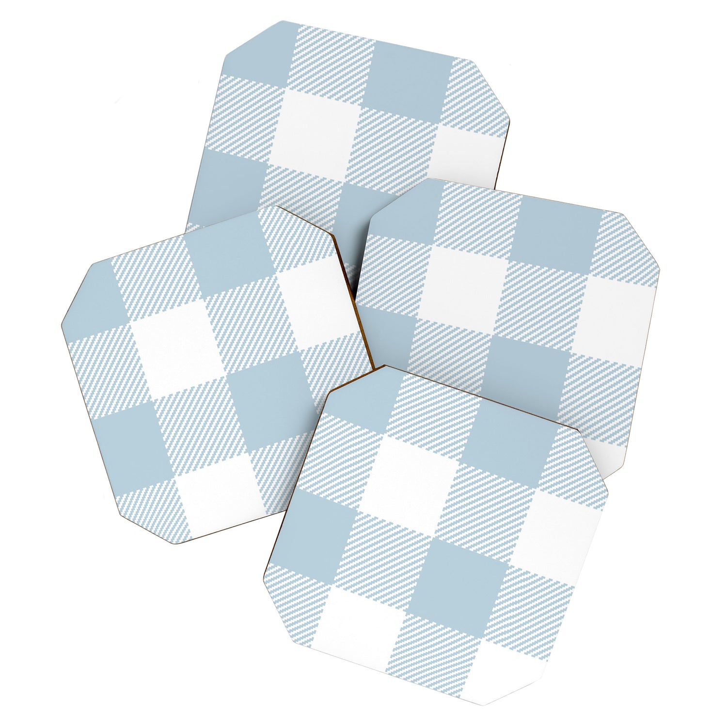 Baby Blue Buffalo Check Coaster Gallery Image 1