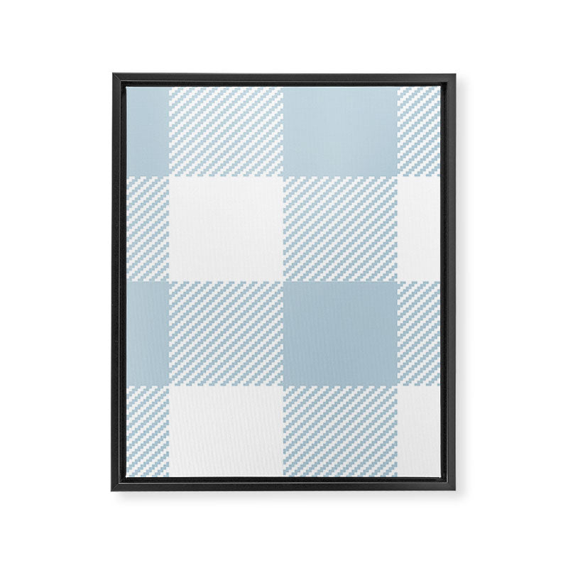 Baby Blue Buffalo Check Framed Canvas Print Gallery Image 8