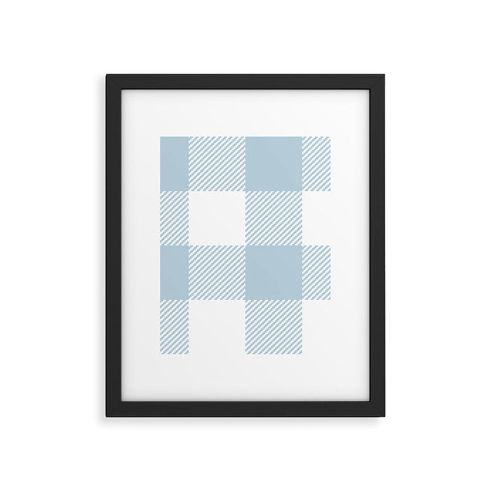Baby Blue Buffalo Check Framed Art Print Gallery Image 1