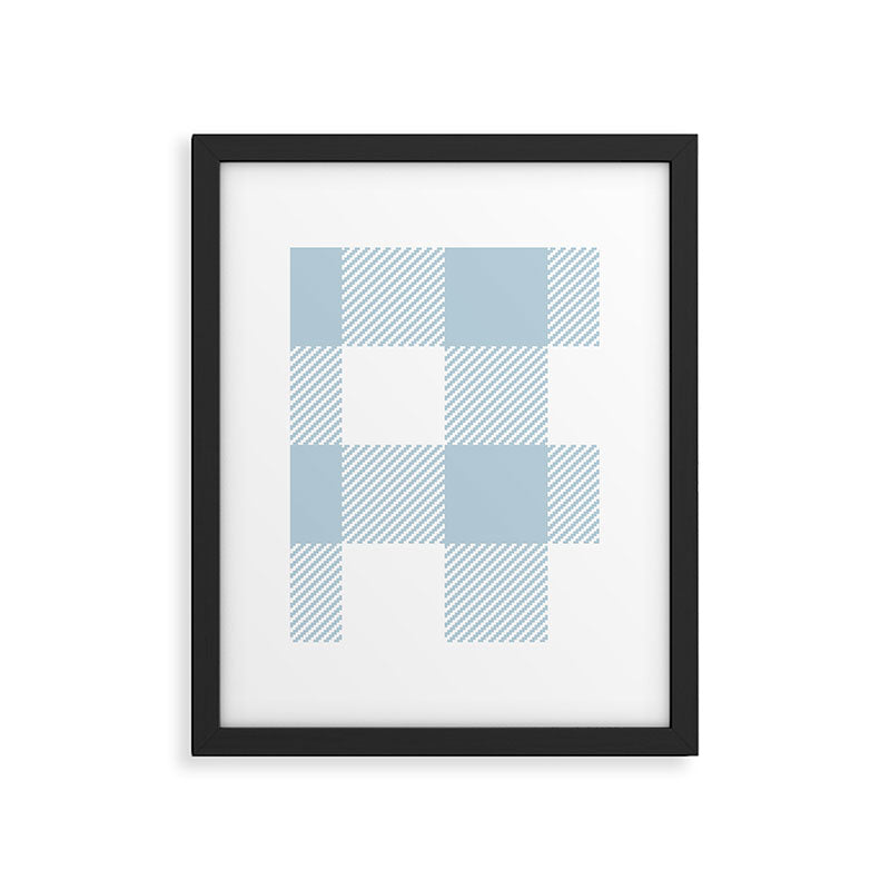 Baby Blue Buffalo Check Framed Art Print Gallery Image 6