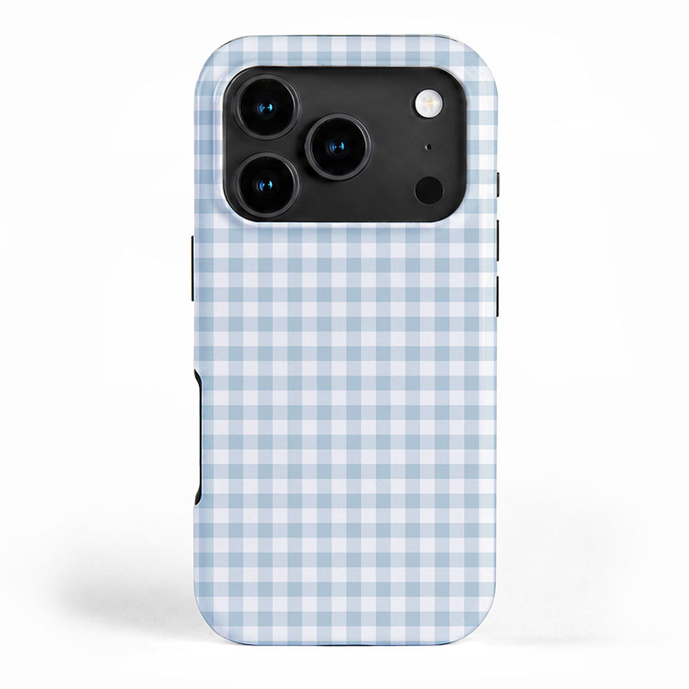 Baby Blue Gingham Check iPhone Case Gallery Image 1