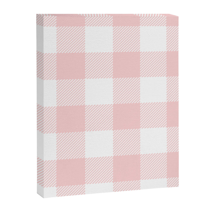 Baby Pink Buffalo Check Canvas Print Gallery Image 1