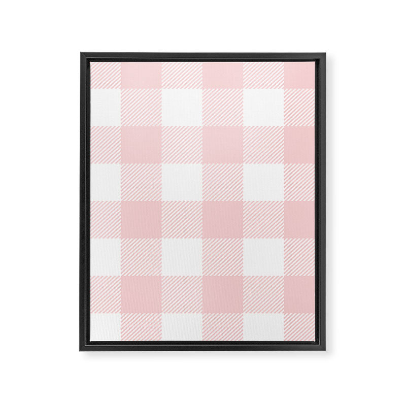 Baby Pink Buffalo Check Framed Canvas Print Gallery Image 8