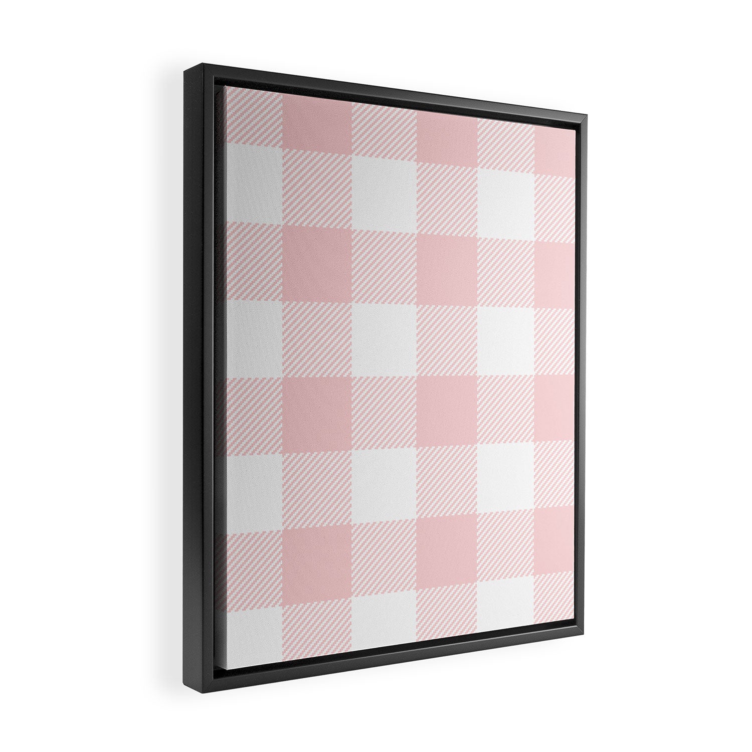 Baby Pink Buffalo Check Framed Canvas Print Gallery Image 2