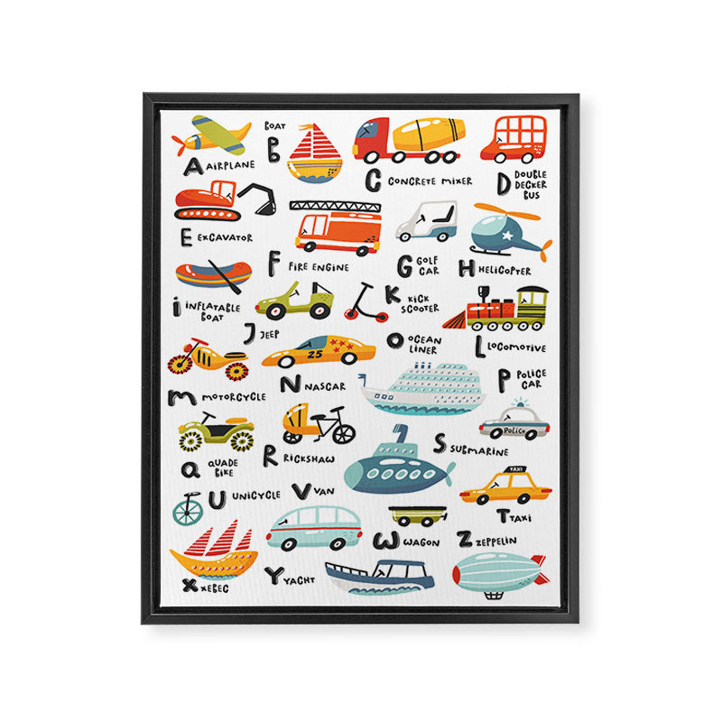 Beep Beep Alphabet Framed Canvas Print Gallery Image 6