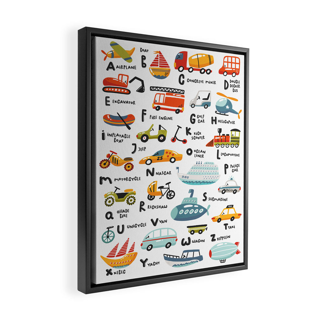 Beep Beep Alphabet Framed Canvas Print Gallery Image 2